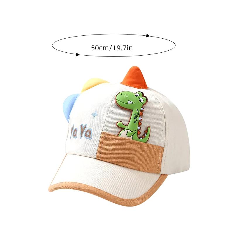 Cute Baby Duck Tongue Caps 1-3 Years Boy Girl Cartoon Dinosaur Cotton Peaked Hats Outdoor Toddler Kids Sunshade Sun Visors
