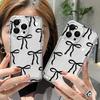 Black Bow Clear Case For IPhone 17 Pro Case IPhone 11 15 12 13 14 16 Pro Max Case 17Air 15 Plus 16E Soft Back Cover Funda Bumper