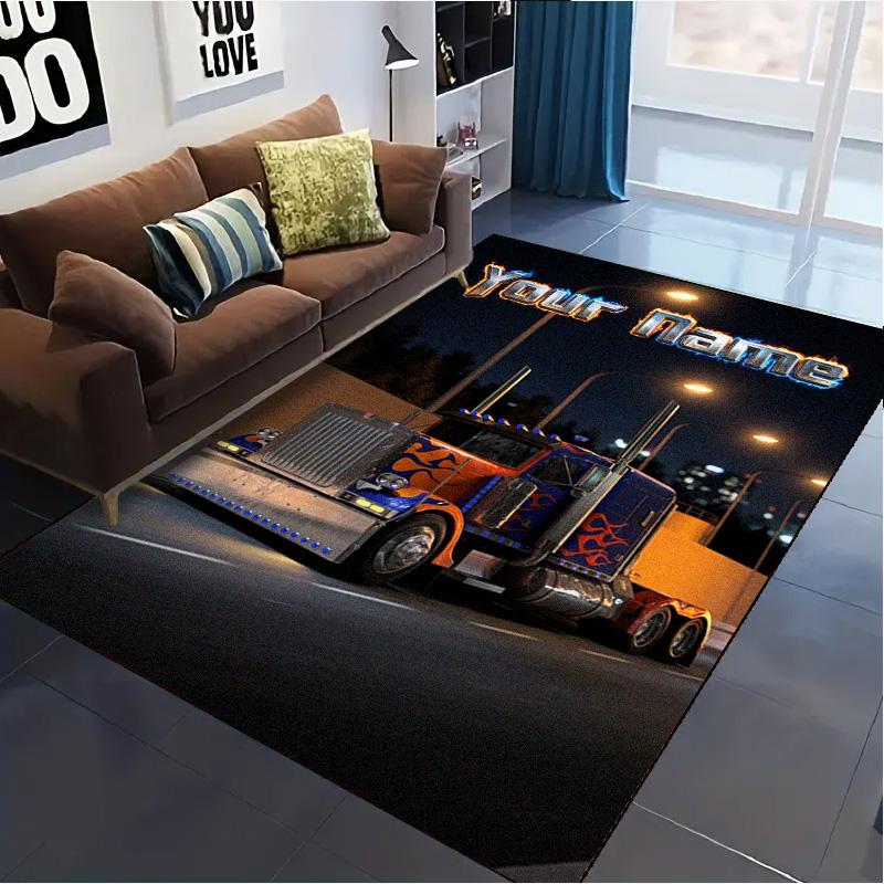 Name Custom Truck Carpet Rug for Living Room Bedroom Home Sofa Decoration,Kids play Non-slip Floor Mat