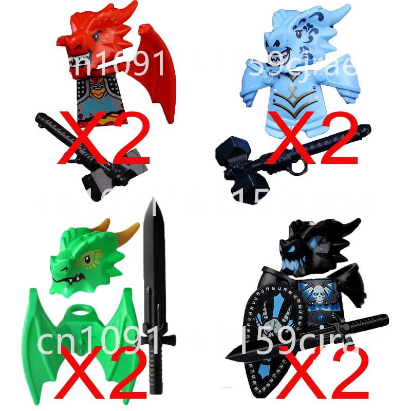 Совместимые MOC Средневековые Строительные Блоки Персонажи Солдаты Рыцари Драконов Черный Лев Орел Игрушка Подарок Кирпичики Фермер Солдат X048