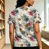 Plus Size Women's T-Shirts Relaxed Loose Fit,Colorful Floral Print,Soft Fabric,Versatile for Daily Casual,Home & Office Wear