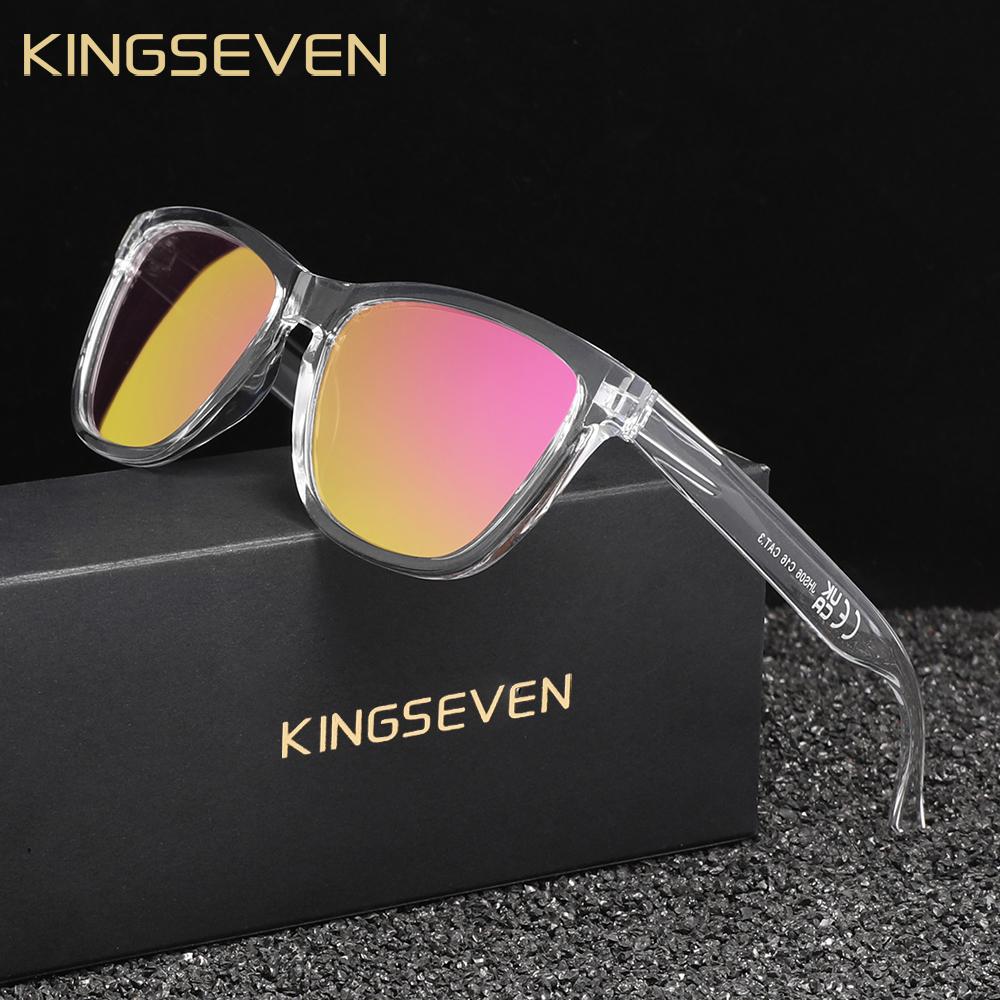 Kingseven Новые модные солнцезащитные очки для мужчин/женщин UV400 поляризованные линзы очки высокого качества классические матовые большие оправы водительские очки