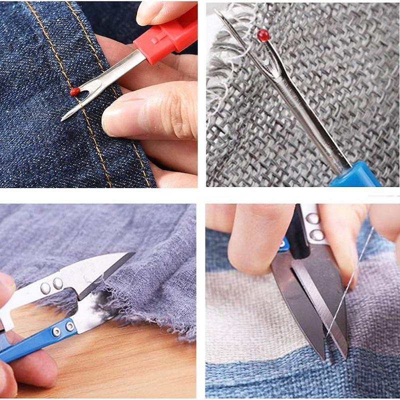 4 шт. большой и маленький вспарыватель для швов, нитеобрезатель для удаления для швейного вспарывателя с сумкой для хранения для швейных и рукодельных работ своими руками