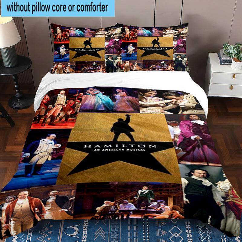 3PCS Star Hamilton Art 3pcs Bedding,Including 3PCS Duvet Cover And 2pcs Pillowcases Perfect for Christmas,Ideal for Bedroom, Dormitory