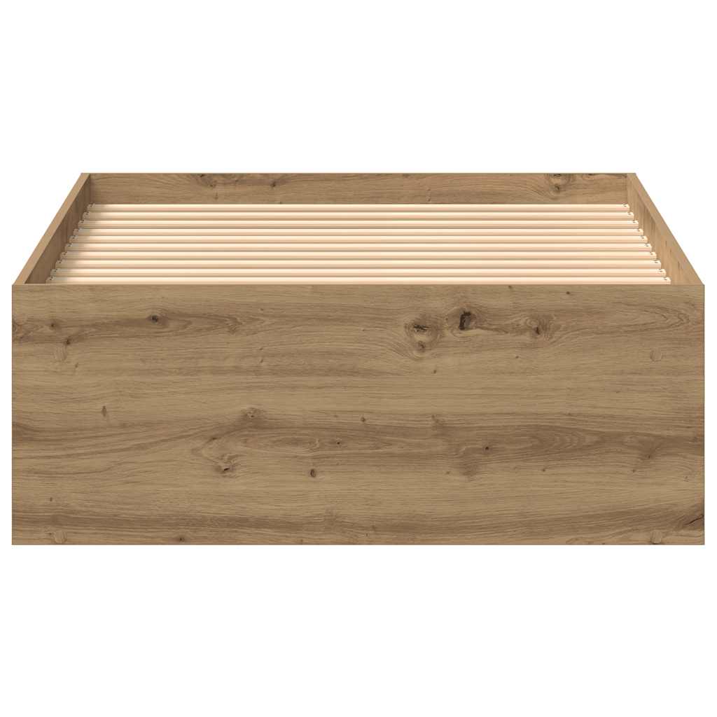 Bed Frame without Mattress Artisan Oak Style 75 x 190 cm Engineered Wood