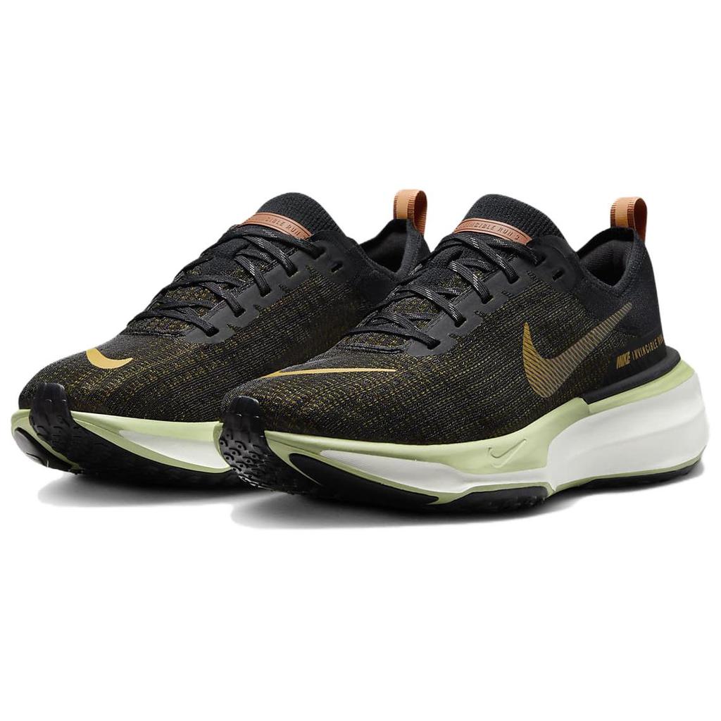Nike Мужские кроссовки для бега ZoomX Invincible Run Flyknit 3 Черный Бронзовый Оливковый Ауру Янтарно-коричневый DR2615-004