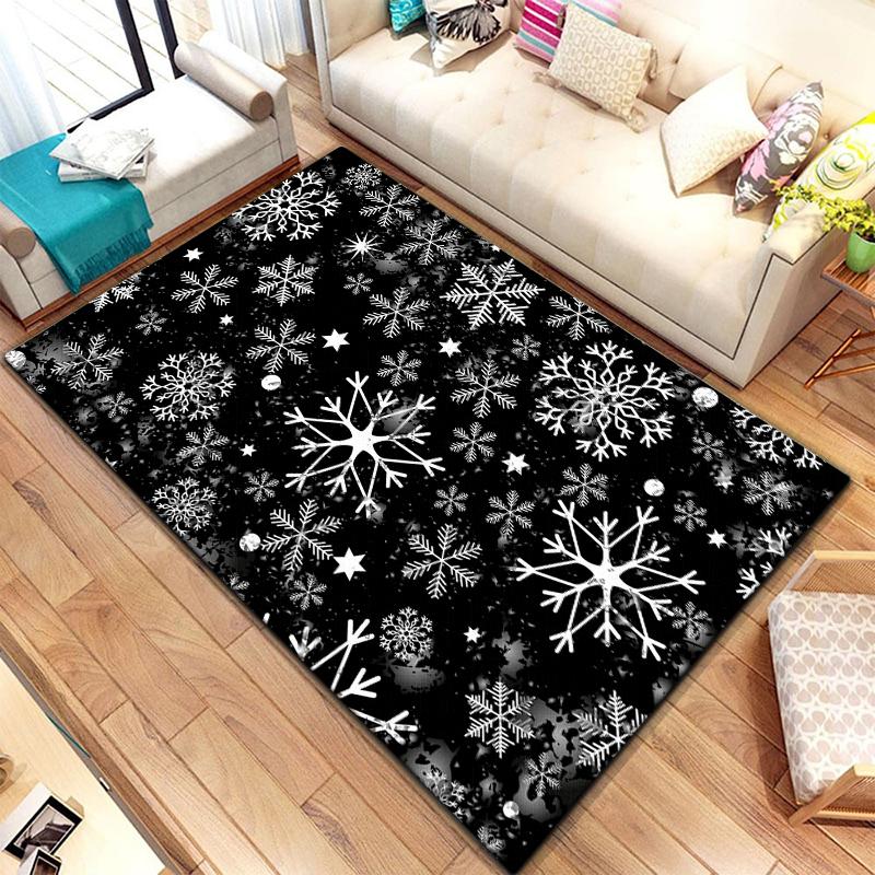 Большой ковер Art Snow Christmas HD с принтом, ковер для гостиной, спальни, украшение дивана, нескользящие коврики, дропшиппинг
