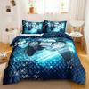 Gamer Bedding Sets for Boy,Gamepad Controller Duvet Cover Set Video Games Comforter Cover Teens Quilt Cover Single/Queen/King