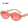 SO & EI, маленькие овальные солнцезащитные очки в стиле ретро, ​​женские модные желеобразные оттенки UV400, мужские фиолетовые, зеленые солнцезащитные очки