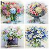 Huacan DIY Diamond Painting Square Flower New Diamond Embroidery 2019 Plant Crystal Mosaic