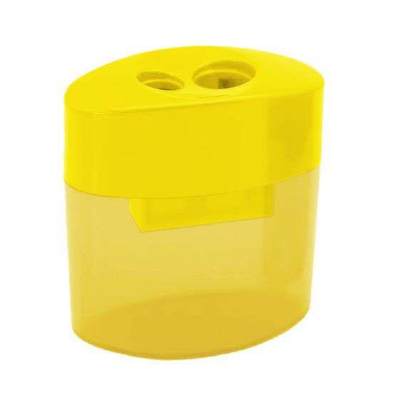 Double Hole Pencil Sharpener with Lid Plastic Manual Pencil Sharpener Portable Colored Pencil Sharpener for Kids Adults Students School Office