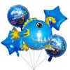 Marine Animal-themed Aluminum Film Spherical Balloon Party Decoration Pentagram Crab Shark Lantern Fish Whale Aluminum Film Balloon Set
