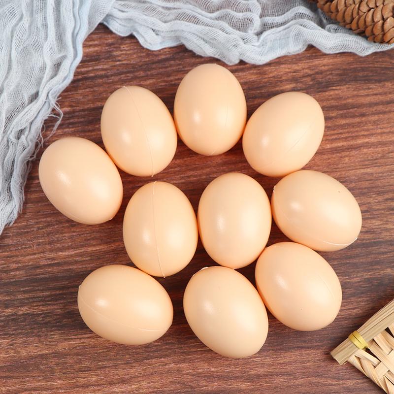 10 шт. Пластиковые имитационные поддельные яйца пасхальные яйца детские игрушки для самостоятельной росписи