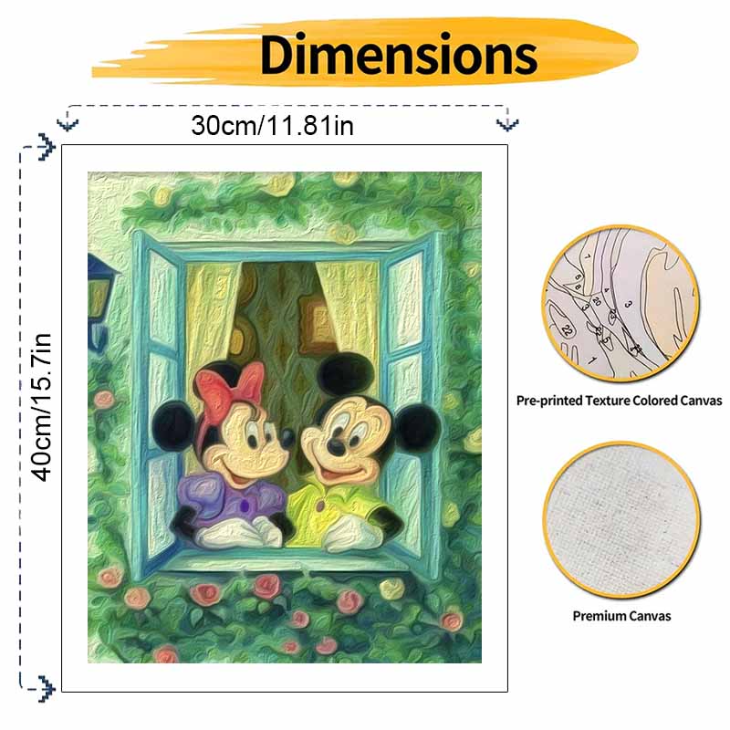 Disney couple oil painting hand painting art kit coloring painting handmade diy home decoration gift