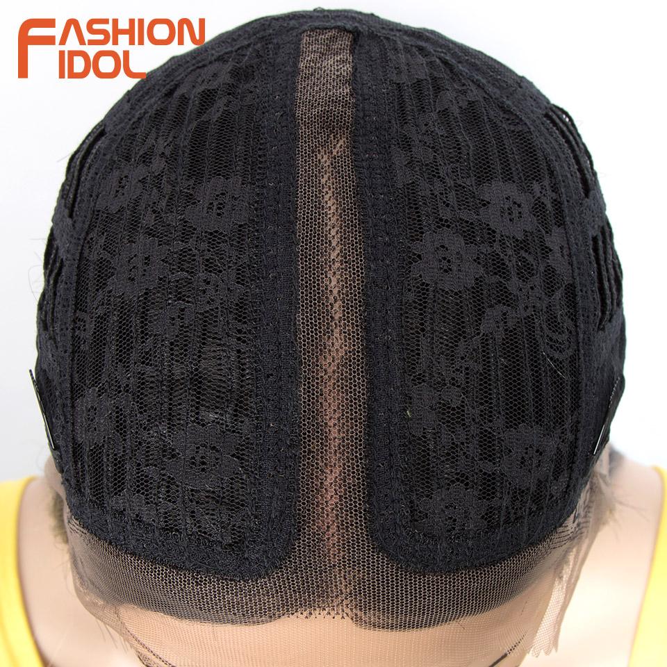 FASHION IDOL 38 inch Straight Lace Wigs Synthetic Long Straight Hair T Part Lace Wigs Ombre Blonde Brown Cospaly Wigs For Woman