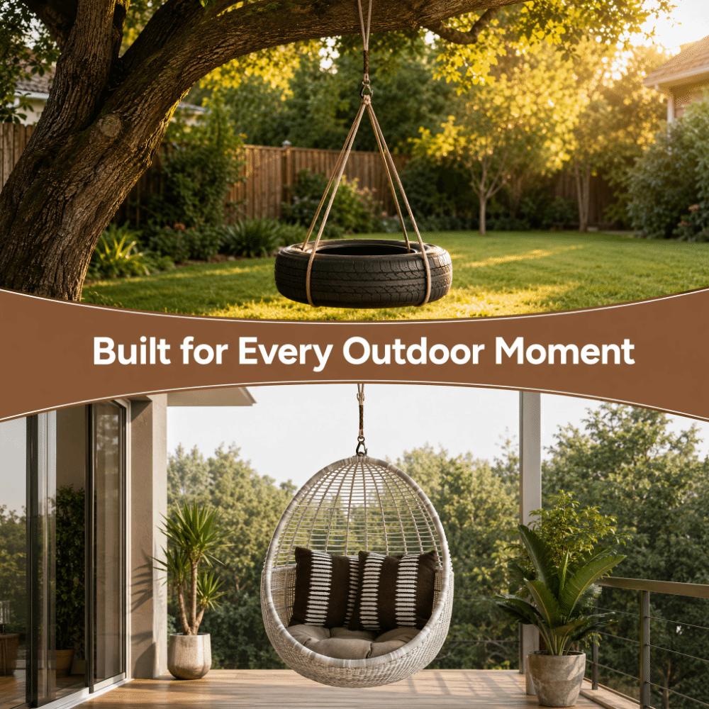 60/120cm Swing Suspension Rope Heavy Duty Hammock Chair Connection Rope Tie-Down Straps Hammocks