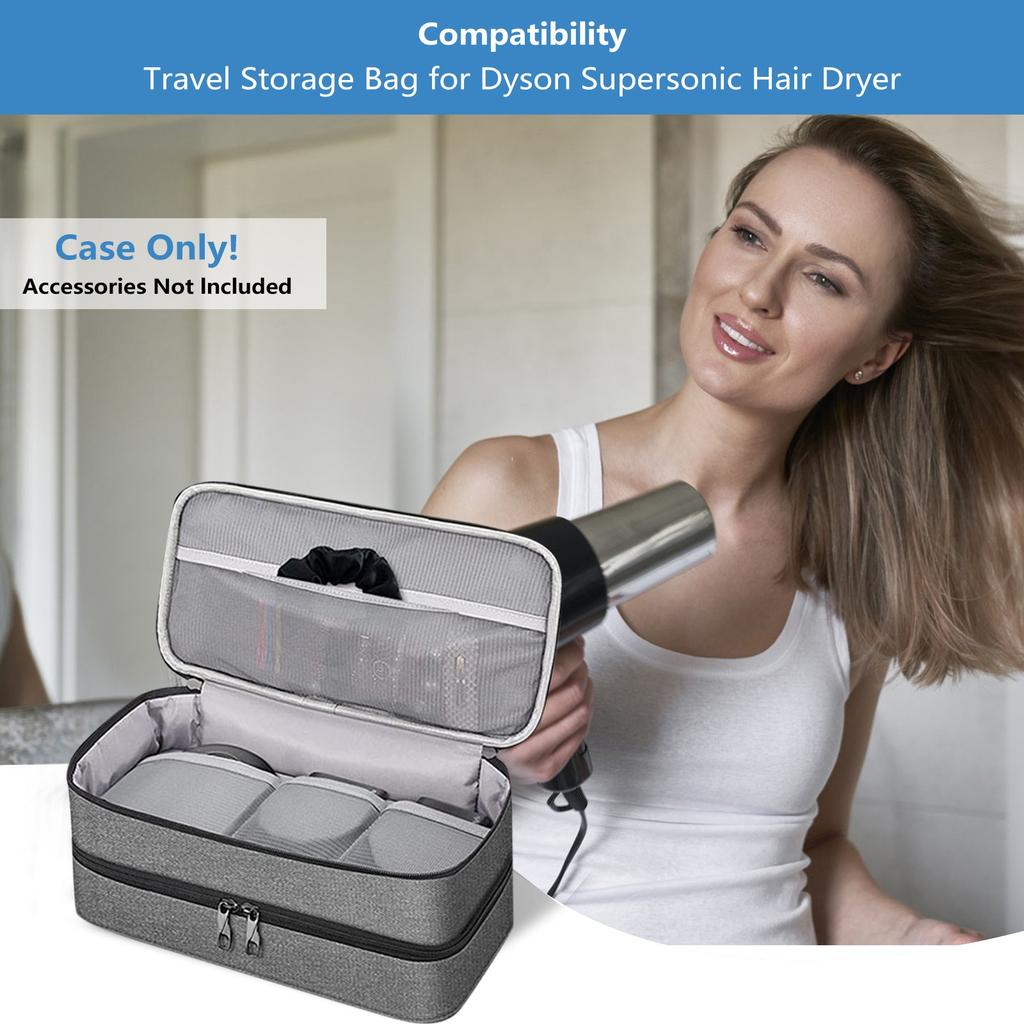 Hair Dryer Curling Iron Double Layer Storage Bag Waterproof Portable Large Capacity CcessoriAes Portable Storage Bag