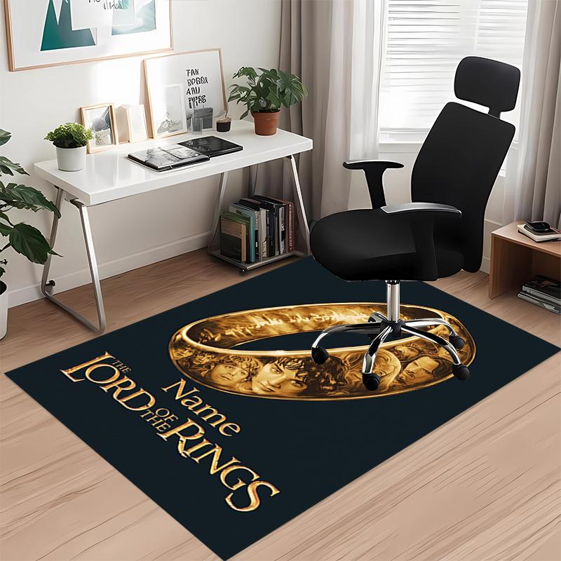 Custom Name Lord Rings Printed Carpet Rug For Office Chair Living Room Bedroom Kitchen Room Decor Gifts