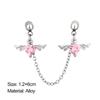 Women Girls 1.2mm Cartilage Earring Studs Helix Piercing Earring Angel Wings Heart Double Lobe