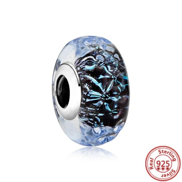 Красочные бусины из муранского стекла, прозрачные бусины в форме пузыря, подходят для оригинального браслета, женские ювелирные изделия из стерлингового серебра 925 пробы