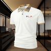 Men's golf polo shirt with a classic 2button collar and checkered collar band-soft and comfortable against the skin,perfect for both work and leisure