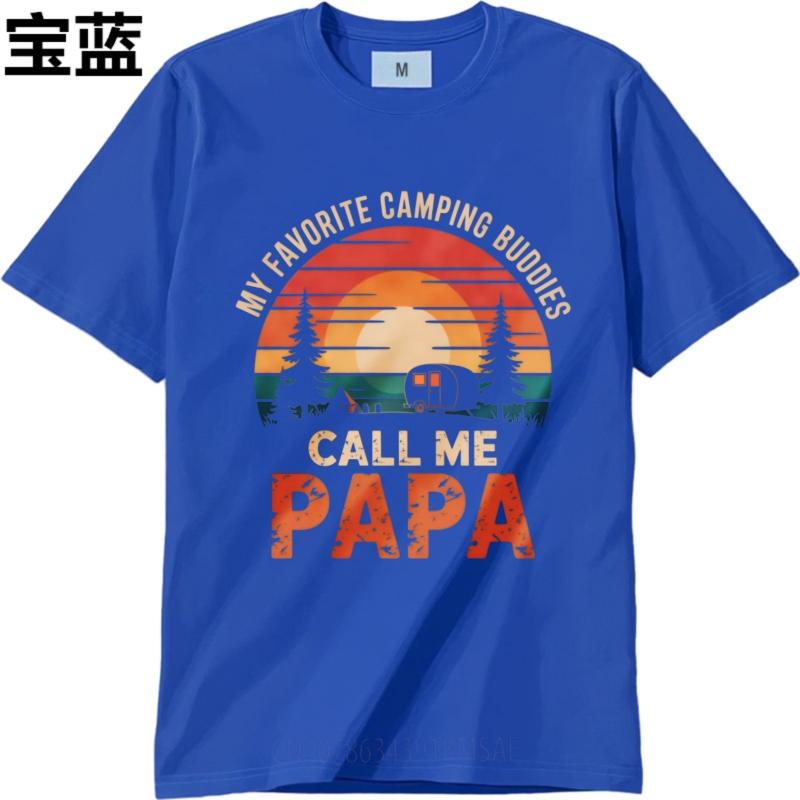 Plus Size Tshirt Soft For him Crew Neck tshirt Black My Favorite Camping Buddies Call Me Papa Everyday Unisex Tee shirt