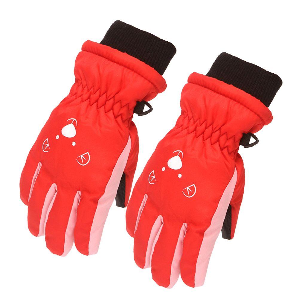Children Boys Girls Cartoon Cute Non-slip Thick Warm Waterproof Kids Ski Gloves Sports Mittens