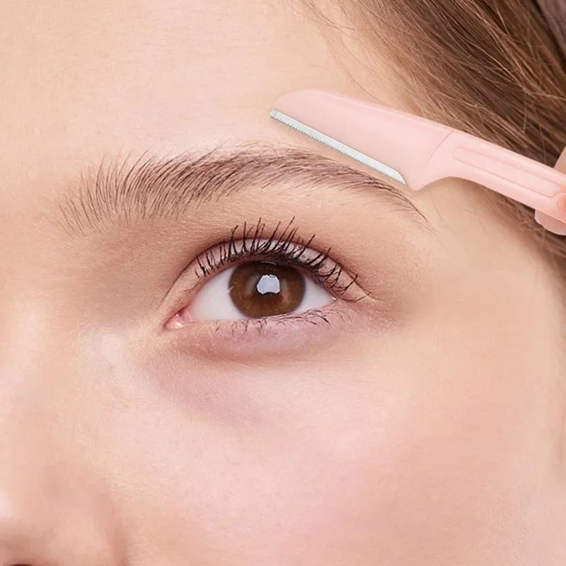 3 шт., триммер для бровей, мини-портативная бритва для бровей для женщин, складной профессиональный нож для обрезки бровей, инструменты для макияжа