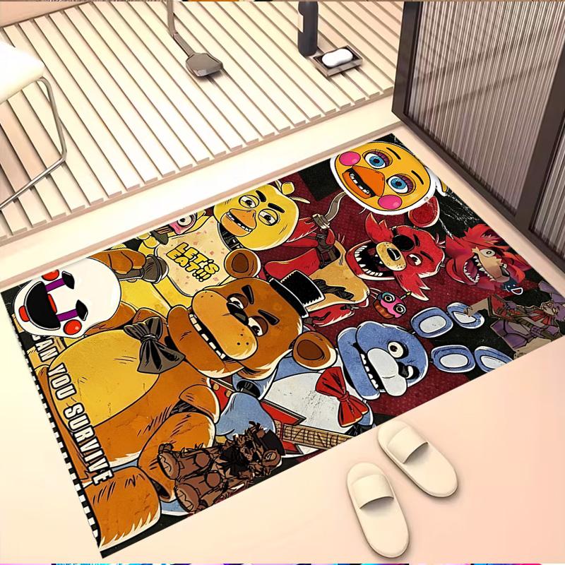 Five Nights at Freddy's Print Rug, Washable Floor Carpet, For Entryway Dorm Laundry Room Office Study, Home Decor Birthday Christmas Gift