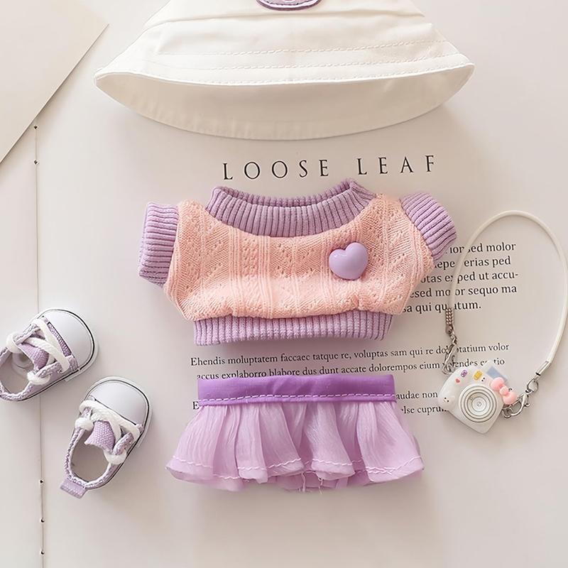 5 предметов одежды для кукол Лабубу, аксессуары, стильный комплект одежды Kawaii, подходящий для кукол Лабубу ростом 15–17 см, комплект одежды для кукол