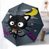 1 шт. Хэллоуинский скелет-кошка Автоматический открывающийся/закрывающийся зонт - Портативная трехскладная конструкция с 8 железными спицами - Для улицы, Подарок для фанатов, Путешественников, На каждый день