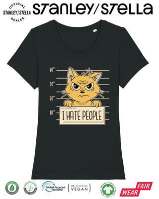 I Hate People Funny Cat T-Shirt Mens Womens Tees Top Womens Pet Gift / Premium Quality