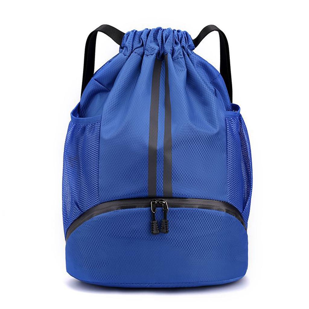 Sports Drawstring Backpack Bag with Shoes Compartment Wet Proof Pocket for Women Men Large Capacity String Swim Gym Sackpack Bag