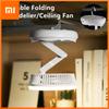 Xiaomi Складной настольный вентилятор с зарядкой через USB, настенный подвесной потолочный вентилятор со светодиодной подсветкой, 4 скорости, регулируемый для домашней комнаты, вентилятор воздушного охлаждения