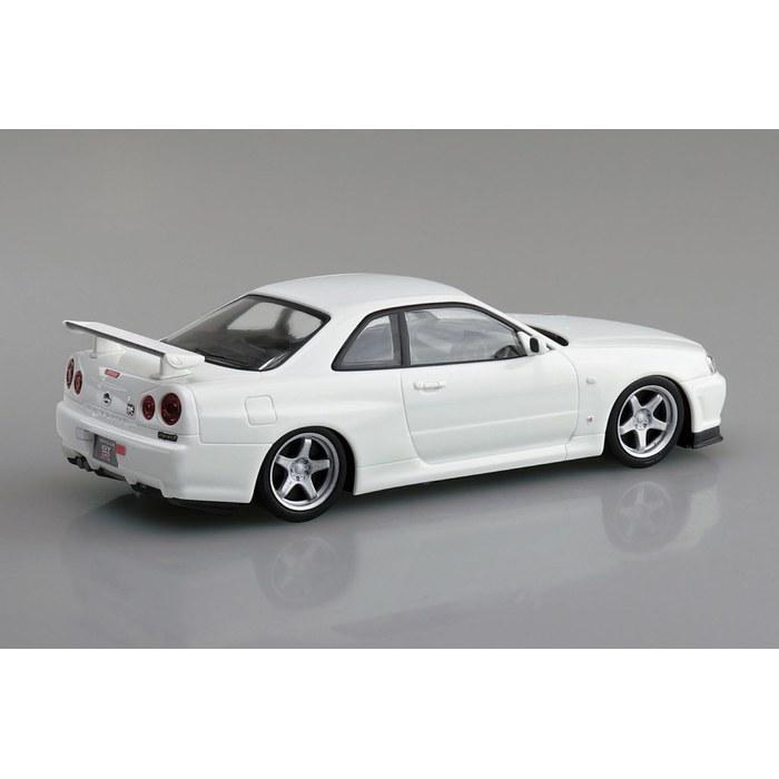 Aoshima Snap Kit No.12CU-WP Nissan R34 Skyline GT-R Custom Wheels (White Pearl) 1/32 Scale Pre-Painted Plastic Model