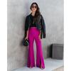 Women's Spring and Summer Slim Micro Trousers High-waisted Elastic Elastic Trousers Open Casual Trousers