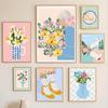 Retro Flowers Fruit Vase Gallery Colorful Funky Poster And Prints Simple Wall Art Canvas Painting Pictures For Living Room Decor