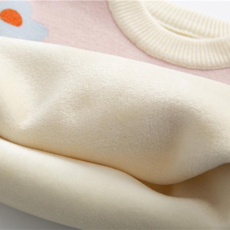 Осенне-зимний вязаный свитер с цветочным принтом для девочек, плотные теплые топы с длинными рукавами для маленьких детей, детский пуловер для девочек