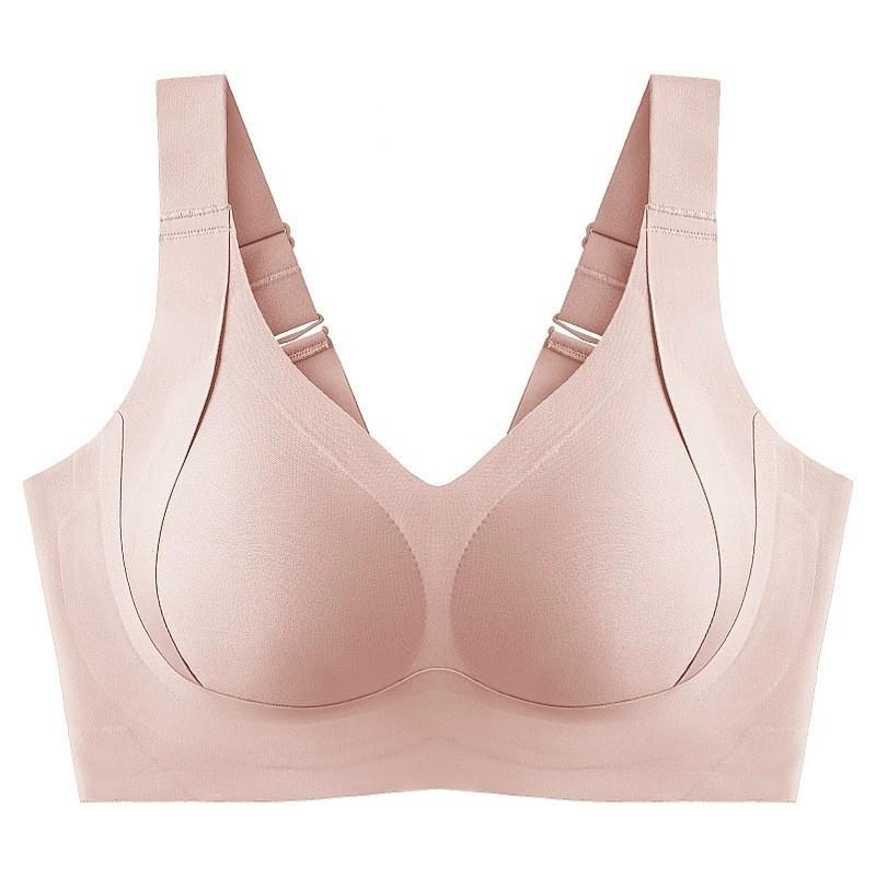 Women's Adjustable Breast Reduction Red Bra Large Size Top-Up Anti-Sagging Big Breast Revealing Small Bra