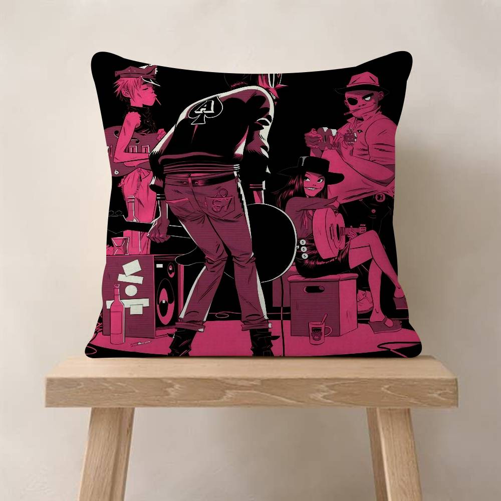 Retro Music GGorillazS Pillow Cover Sofa Cushion Cover Home Room Decoration Children Gift