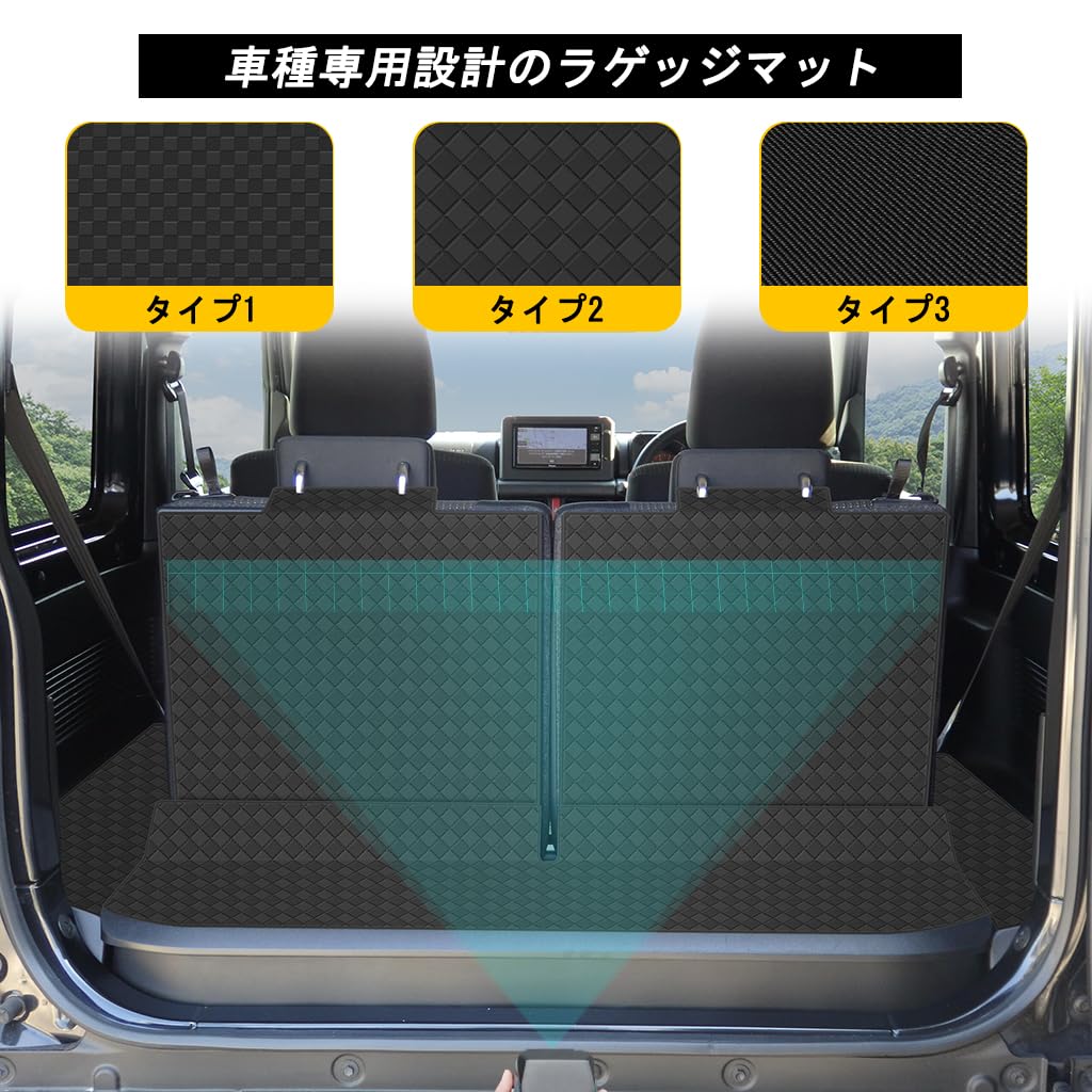 YORKNEIC Luggage Mat, Suzuki, Jimny, Jimny Sierra JB64W, JB74W, Current Since 2018, Backrest Cover,
