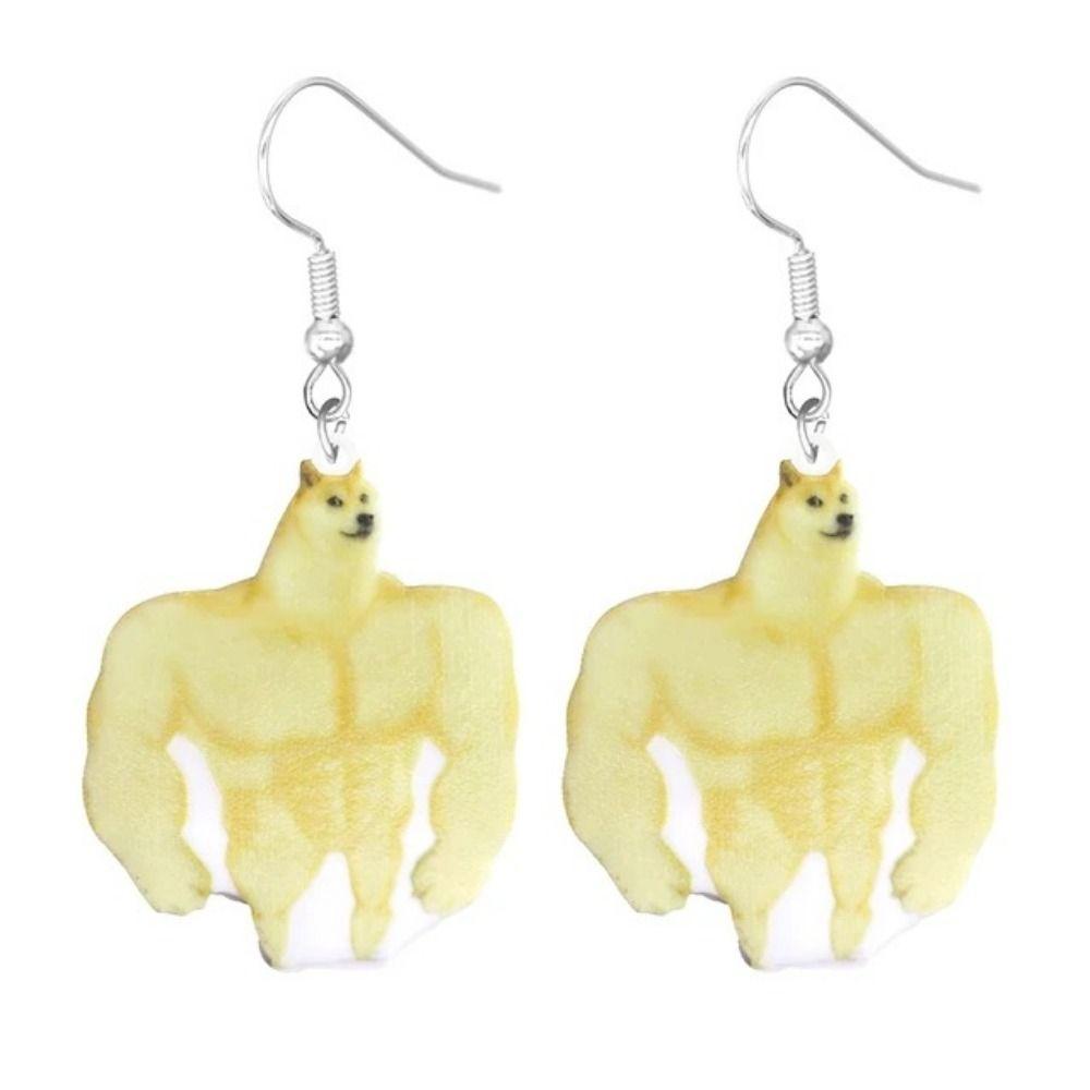  Серьги-подвески в виде забавного хомяка, серьги-подвески в виде коровьей мускулатуры, акриловые серьги в виде животных для повседневной носки