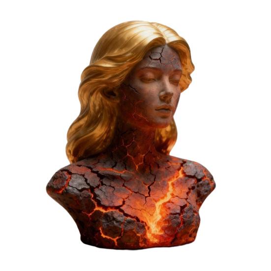 Пылающая Дева Фигурка Пламенная Девушка Бюст Статуя Смола Скульптура Дом Офис Настольная Художественная Декорация Орнамент