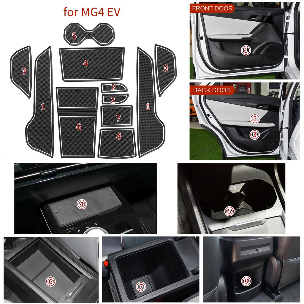 Для MG 4 MG4 EV Противоскользящий коврик в слот ворот Нескользящая накладка в паз двери Подстаканник Аксессуары для интерьера Резиновая подставка