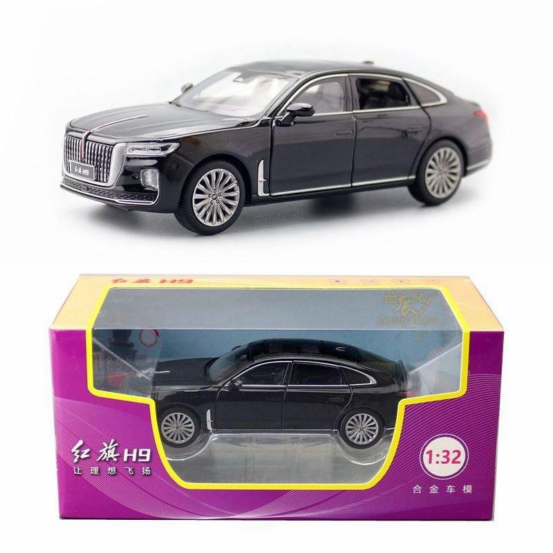 Simulation Hong Alloy Qi Luxury Sedan Model Toy With Sound And Functions Light