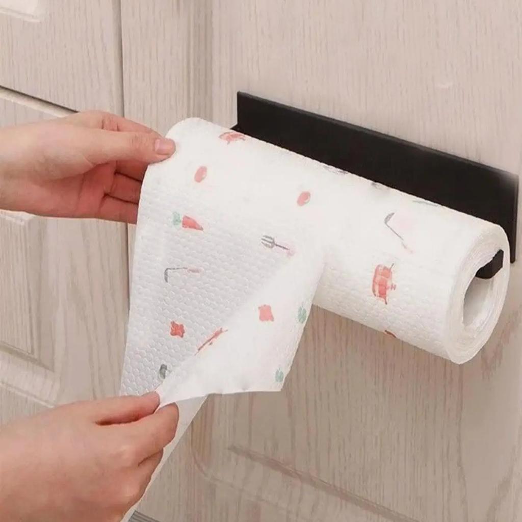 1pc-Self Adhesive Paper Racks Under Kitchen Cabinets, Bathroom Tissue and Towel Racks, Household Kitchen and Bathroom Supplies