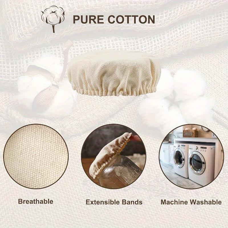 Тканевые крышки для банок из пшеничной соломы, многоразовые, моющиеся, эластичные, для закваски на пшеничной муке, комбучи, кефира, ферментации, подходят для банок 3-4 дюйма, высококачественные