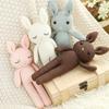 Crochet Animals Plush Stuffed Bunny Monkey Dolls Cotton Knitted Plushies Rabbit Cuddle Toys Kids Early Educational Peluche Toy