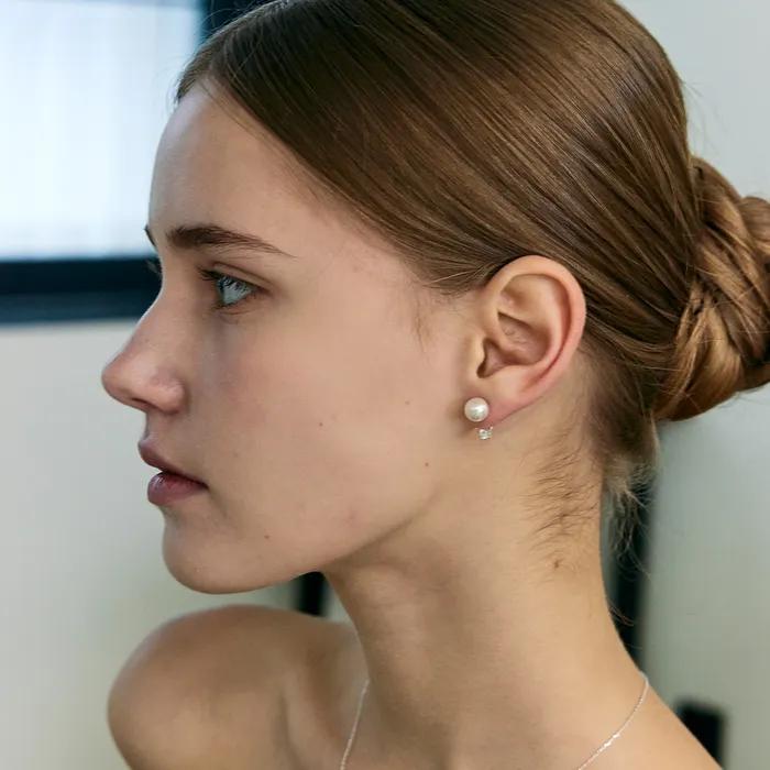 [Серебро925] Серьга с жемчугом Swarovski и кристаллами