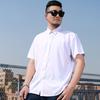 Летняя Тонкая Рубашка с Коротким Рукавом Мужская Большого Размера Business Casual Полный Большой Рубашка Полный Полный Полный Брат Однотонная Дюймовая Рубашка